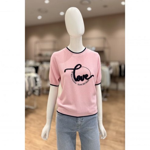 올리브데올리브 자수 포인트 반팔 니트 YK4MP616 백화점 아울렛 (3953306)