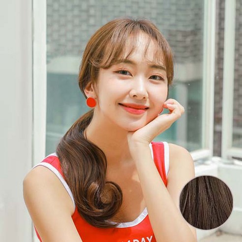 가발매니아 플리츠 31cm리얼포니(제디원사) 포니테일가발 묶음머리가발 올림머리가발, 초코브라운