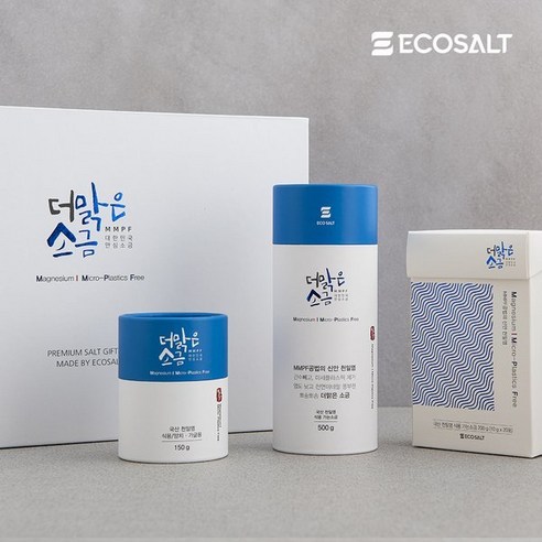 [에코솔트] 10년치 간수를 뺀 더맑은 소금 선물세트2호 (850g) 쇼핑백포함 - 설탕/소금 | 쿠팡