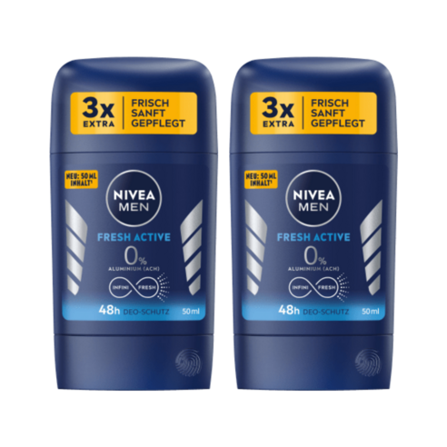 니베아 맨 데오 스틱 프레쉬 액티브 50ml X 2개 / NIVEA
