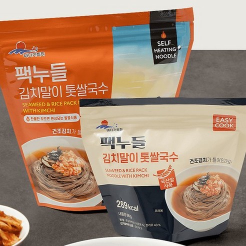 바다의 향과 김치의 매콤함이 어우러진 건강한 맛, 팩누들 김치말이 톳쌀국수