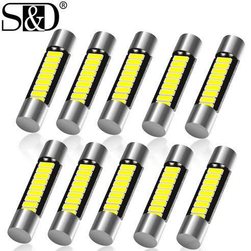 화물차차폭등 화물차작업등 화물차용품 10Pcs 오류 무료 C5W C10W LED 전구 28mm 31mm 자동차 인테리어 독서 빛 꽃 돔 자동 라이센스 플레이트화물 트렁크 램프, 2.31mm, 2.31mm