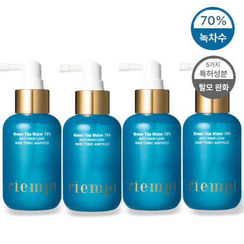 리엠피 녹차수 70프로 탈모 헤어 토닉 앰플 1+1, 4개, 110ml