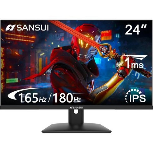 lg게이밍모니터 SANSUI 24인치 게이밍 모니터 180Hz DP 1.4 x1 HDMI 2.0 x2 포트 IPS 하이 리프레시 레이트 컴퓨터 레이싱 FPS RTS 모드 1ms 응답 시간 11, 24 165Hz/IPS/Gaming_180Hz Gam