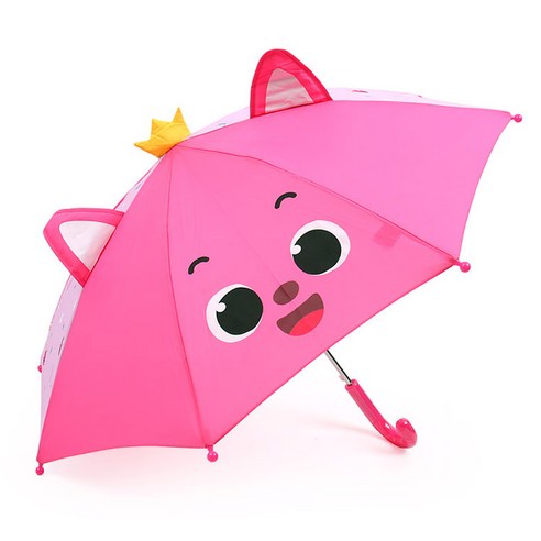 귀여운 핑크퐁 귀가 쫑긋 부분투명 안전 자동우산
