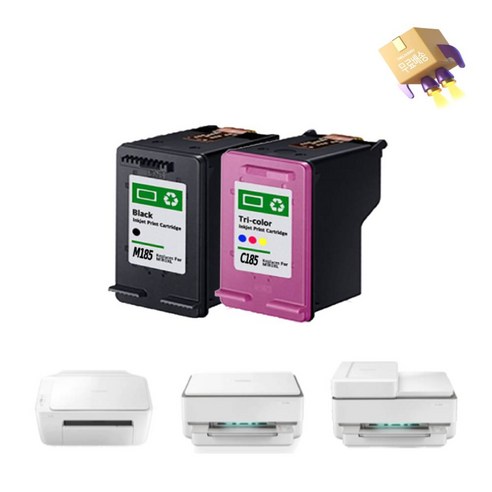 삼성 SL-J1780W 잉크 복합기 프린터 호환, 2개입, M185 C185 검정 컬러 잉크 묶음 세트