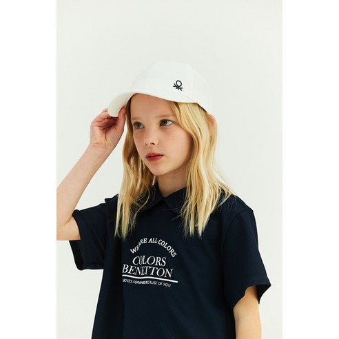 베네통키즈 와플 카라 티셔츠 QATS3043NV여름카라티셔츠ma