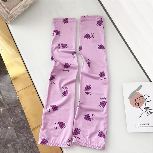 ZZJJC 프린트 캐릭터 쿨토시 선블라우스 여 아웃도어 드라이빙 아암 쿨토시, 업그레이드 아이스(자주포루)포도)