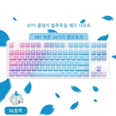 Zhi Zun 청축 붉은 축 차축 RGB 램프 효과 기계 자판 작업 게임 키보드, 87