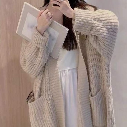 [쿠팡] 오버사이즈 니트 롱 가디건 아우터 스웨터 데일리 루즈핏