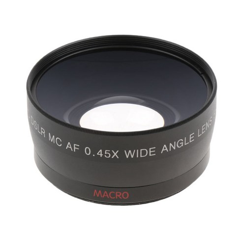 캐논 니콘 소니 펜탁스 DSLR 카메라 용 58mm 0.45x 와이드 앵글 매크로 렌즈, 설명, 블랙, 설명
