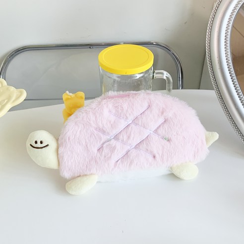 떨샵 메론빵 거북이 필통 파우치 동전지갑 맥세이프톡 방석 화장품 펜케이스, 1개, 거북이필통파우치(핑크)