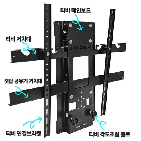 무타공 벽걸이TV 브라켓 셀프설치 브라켓 (100인치 이하), [신형]무타공브라켓 (콘센트높이 60cm이상)