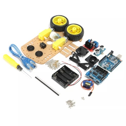 교육용 로봇 키트 1 세트 L298N 2WD 초음파 지능형 추적 로봇 자동차 키트 DIY 스마트 추적 자동차 키트 Arduino 보드 서보