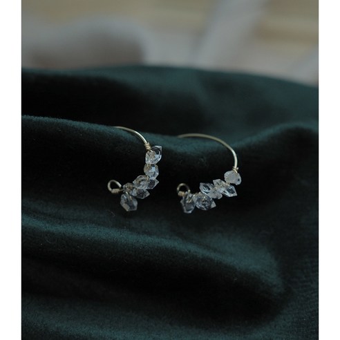 DFMEI 여성용 귀걸이 간단한 신선한 플래시 다이아몬드 K 골드 가방 귀고리 작은 귀고리 우아한 귀걸이 여성 귀걸이