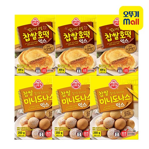오뚜기 찹쌀미니도나스믹스 250G 3개+찹쌀호떡믹스 400G 3개, 단품