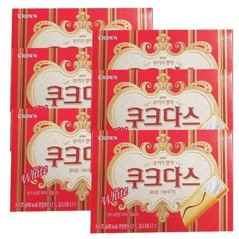 크라운 쿠크다스 화이트, 77g, 12개