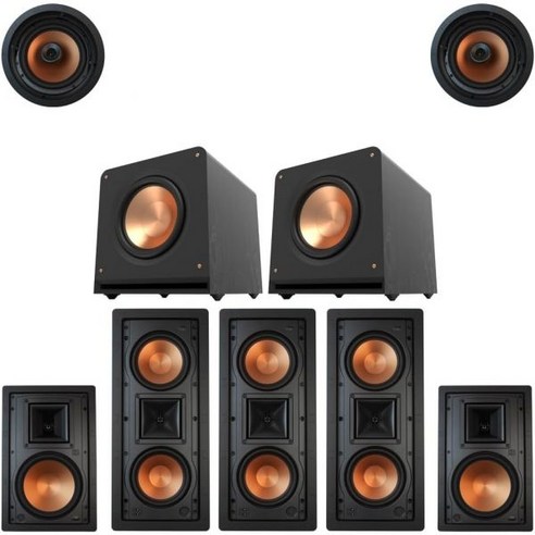 Klipsch 5.2.2 in-Wall System with 3 R-5502W II 2 R-5800W CDT-5800C RP-1400SW, Klipsch 5.2.2 in-Wall System w