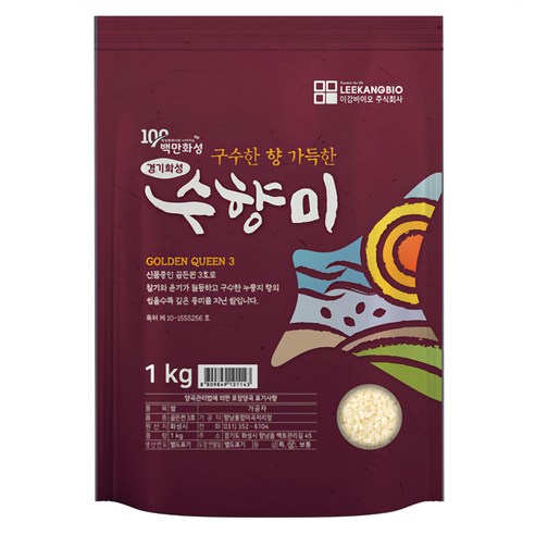 수향미 2024년산 햅쌀 골든퀸 3호 백미, 상등급, 1kg, 1개