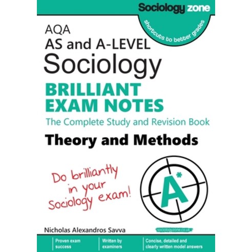 (영문도서) AQA Sociology BRILLIANT EXAM NOTES: Theory and Methods: A-level: Theory and Methods: A-level Paperback, Educationzone Ltd, English, 9781906468569