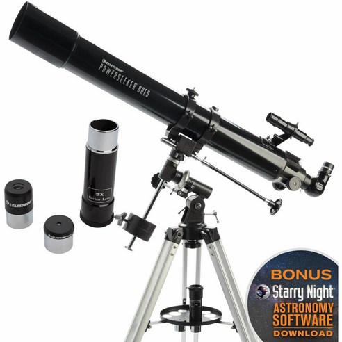 Celestron 셀레스트론 PowerSeeker 80mm f11 EQ Refractor Eyepiece Barlow Tripod Software