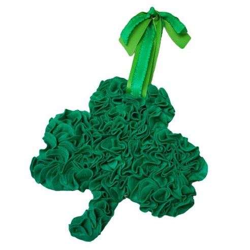 St. Patricks 토끼풀 화환 문 장식 펜던트 DIY 공예 휴일 웨딩 파티 호의를위한 녹색 매달려 화환, {"수건소재":"옷감"}
