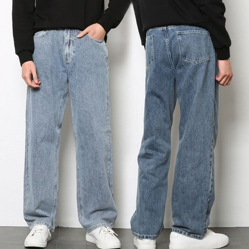 남성용 빅사이즈 S~2XL 프리미엄 세미 와이드 뒷밴딩 2 컬러 워싱 청바지 연청바지 남성용 빅사이즈 S~2XL 프리미엄 세미 와이드 뒷밴딩 2 컬러 워싱 청바지 연청바지