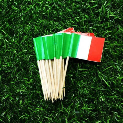TeeFly 100 PCS National Flags Picks Art Toothpicks 파티 컵케익 장식 샌드위치 미니 음식, 이탈리아 100.