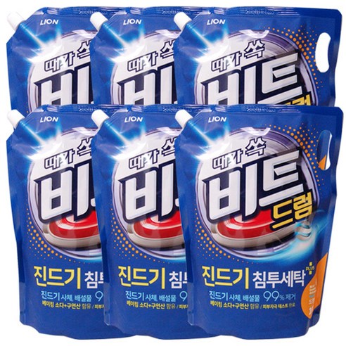 비트 드럼용 액상세제 리필, 2L, 6개