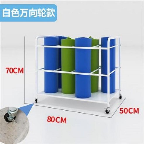 폼 롤러 정리 요가 매트 이동식 거치대 폼롤러거치대 정리카트 100cm, A 흰색 80x50x70+휠
