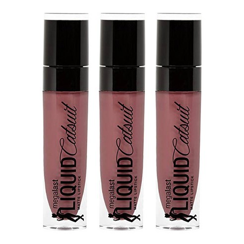 웻앤와일드 메가래스트 리퀴드 캣수트 매트 립스틱 6g, Rebel Rose, 3개