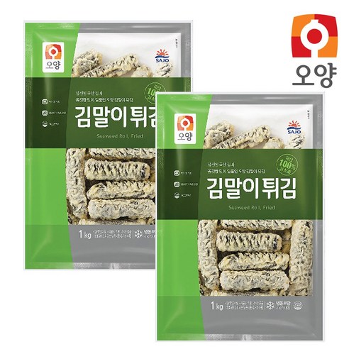 [1+1] 사조오양 김말이 튀김 1kg 2봉, 3세트