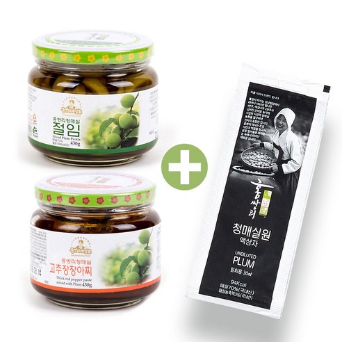 홍쌍리 매실장아찌 고추장장아찌430g+매실절임430g + 30ml 매실청파우치 증정, 2개