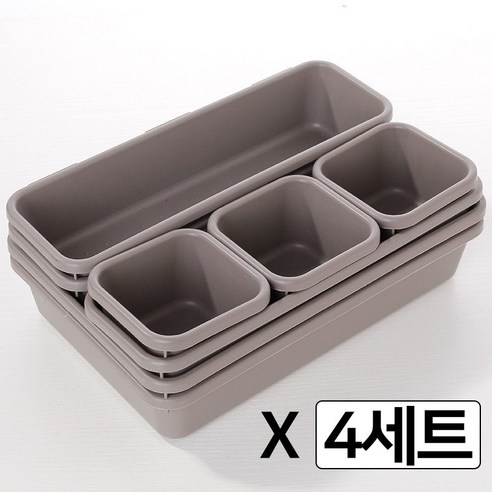 아리코 조립식 서랍정리함, 브라운, 4세트
