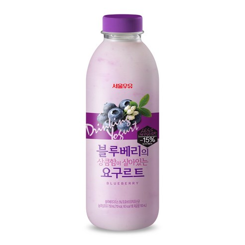 서울우유 블루베리 상큼함이 살아있는 마시는요구르트750mL, 750ml, 6개