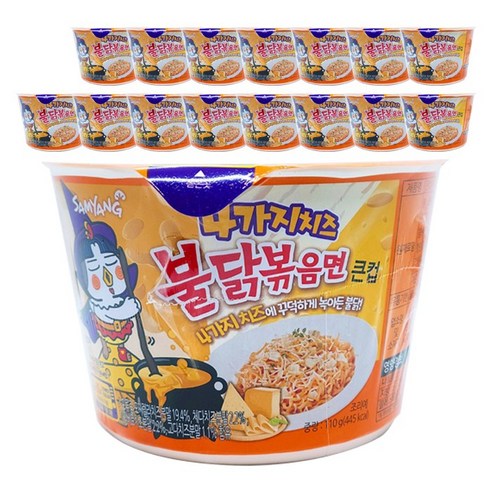 불닭볶음면 4가지 치즈 큰컵 110g, 16개