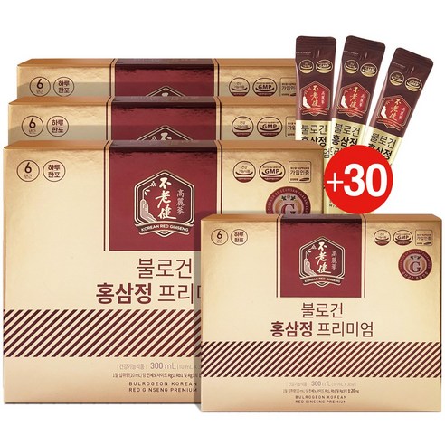 불로건 홍삼정 프리미엄 10mLx30포 3박스+1박스 더 홍삼스틱 선물세트, 300ml, 4개