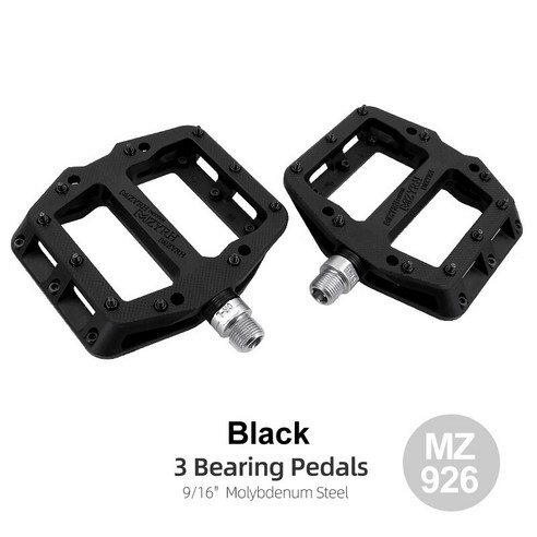 MZYRH-초경량 씰 베어링 자전거 페달 사이클링 나일론 로드 bmx Mtb 페달 플랫 플랫폼 자전거 부품 액세서리, MZ926 Black