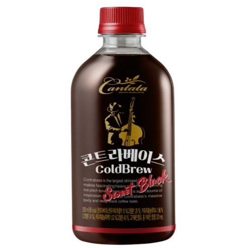 롯데칠성 칸타타 콘트라베이스 콜드브루 스위트 블랙 500ml 4개