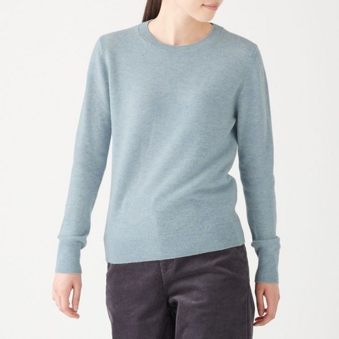 무인양품 MUJI 여성 야크 혼방 울 크루넥 스웨터