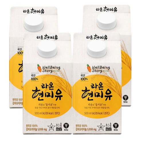 라온 현미유, 500ml, 4개