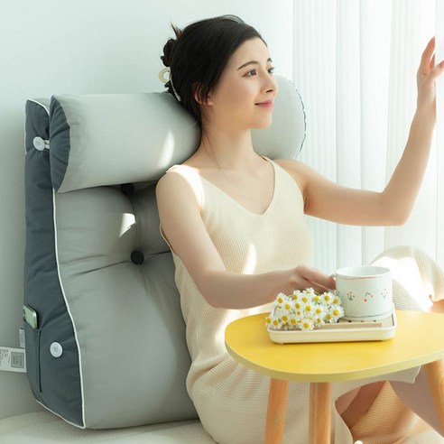 40도쿠션 깔끔한스타일 허리보호 삼각쿠션, 블루 그레이 40도쿠션 깔끔한스타일 허리보호 삼각쿠션, 블루 그레이