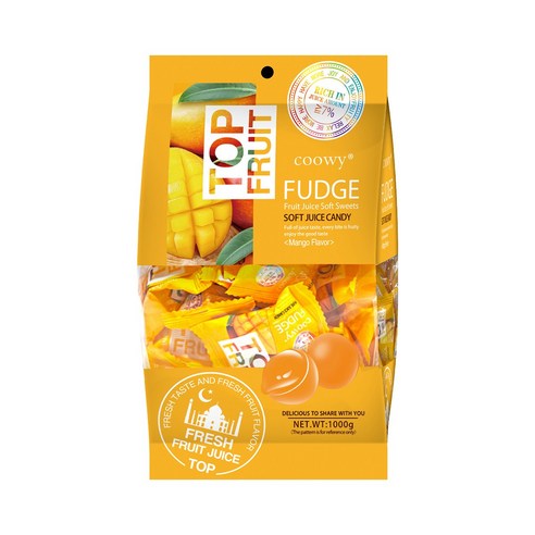 coowy 쿠위 베트남 탑젤리 탑후르츠 망고맛, 1000g, 1개