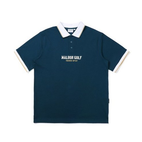 말본 골프 MALBON GOLF 버킷 포인트 베이직 티셔츠 BLUE (MAN) 매장정품