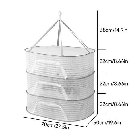 미니건조기 물고기 1-3 그물 모기 방지 메쉬 건조기 건조 식품 야채 의류 양말 레이어 스크린 빨랫줄, 02 70x50cm_02 계층, [02] 70x50cm, 01 1tier