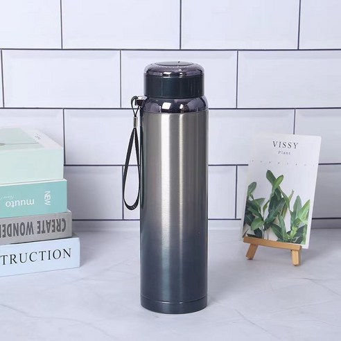 ZZJJC 스타컵 스테인리스 진공텀블러 끈나시 선물 아웃도어 대용량 스포츠 주전자, 600ml, 그라데이션 블루