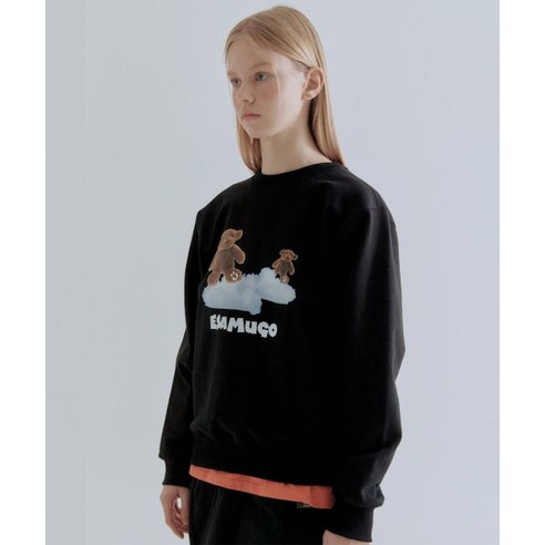 【23.65】22SS★ CLOUDY BEAR SWEAT SHIRT 23.65 CLOUDY BEAR SWEAT SHIRT BLACK - 맨투맨 | 쿠팡