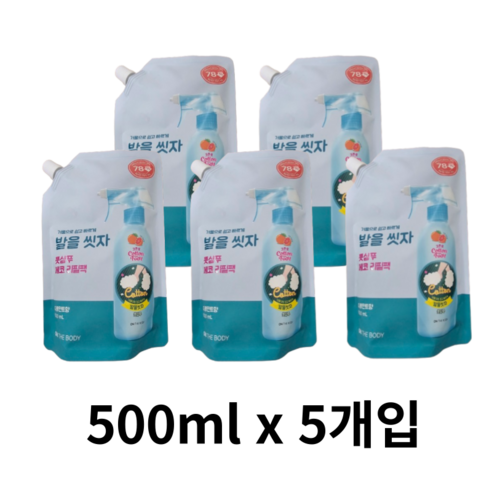 온더바디 코튼풋 발을씻자 풋샴푸 레몬민트향 에코 리필팩, 1개입, 4개