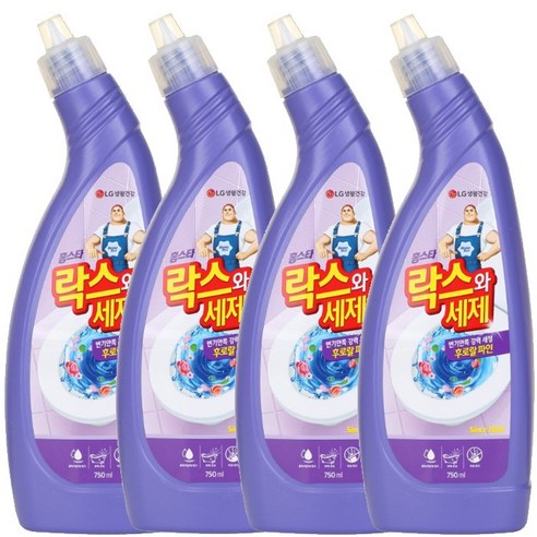 엘지생활건강 홈스타 락스와세제 후로랄파인, 750ml, 4개