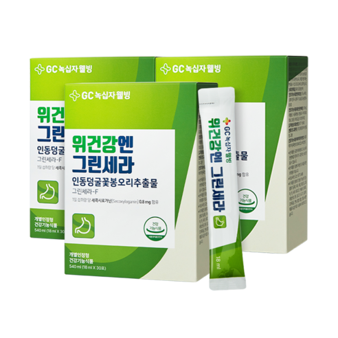 GC녹십자 웰빙 위건강엔 그린세라F 그린세라 인동덩굴꽃봉오리추출물 90포, 540ml, 3개